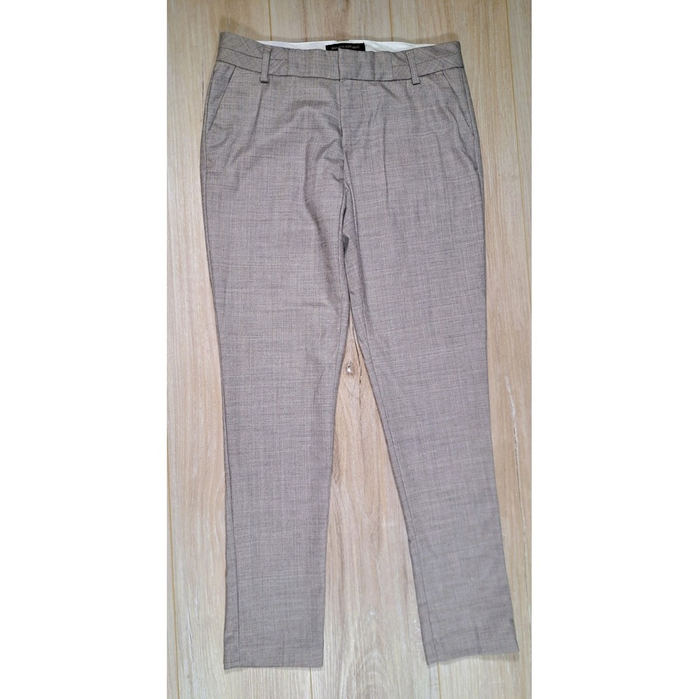 Banana Republic Martin Fit Petite Dress Pants Taupe Heather Wool Blend 0P 668244 - Picture 2 of 4